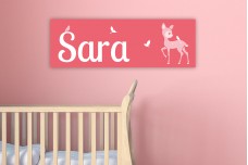 Roze bambi met vogels Roze bambi met vogels